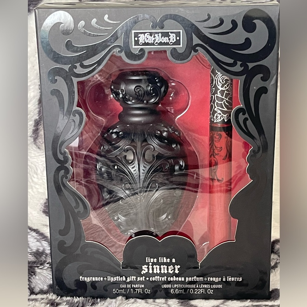 RARE Kat Von D Live Like a Sinner Fragrance and Lipstick Gift Set - Picture 2 of 5